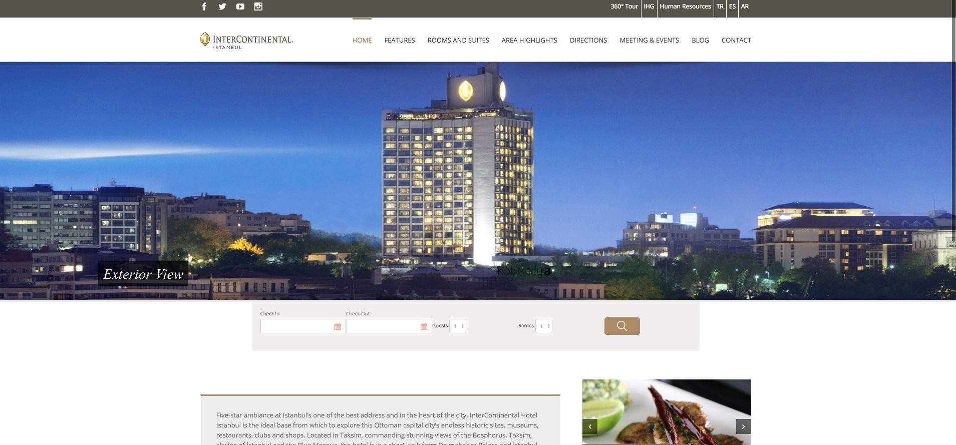 InterContinental Taksim otel web sitesi yenilendi