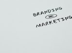 Branding- und Marketingtext auf einer weißen Fläche
